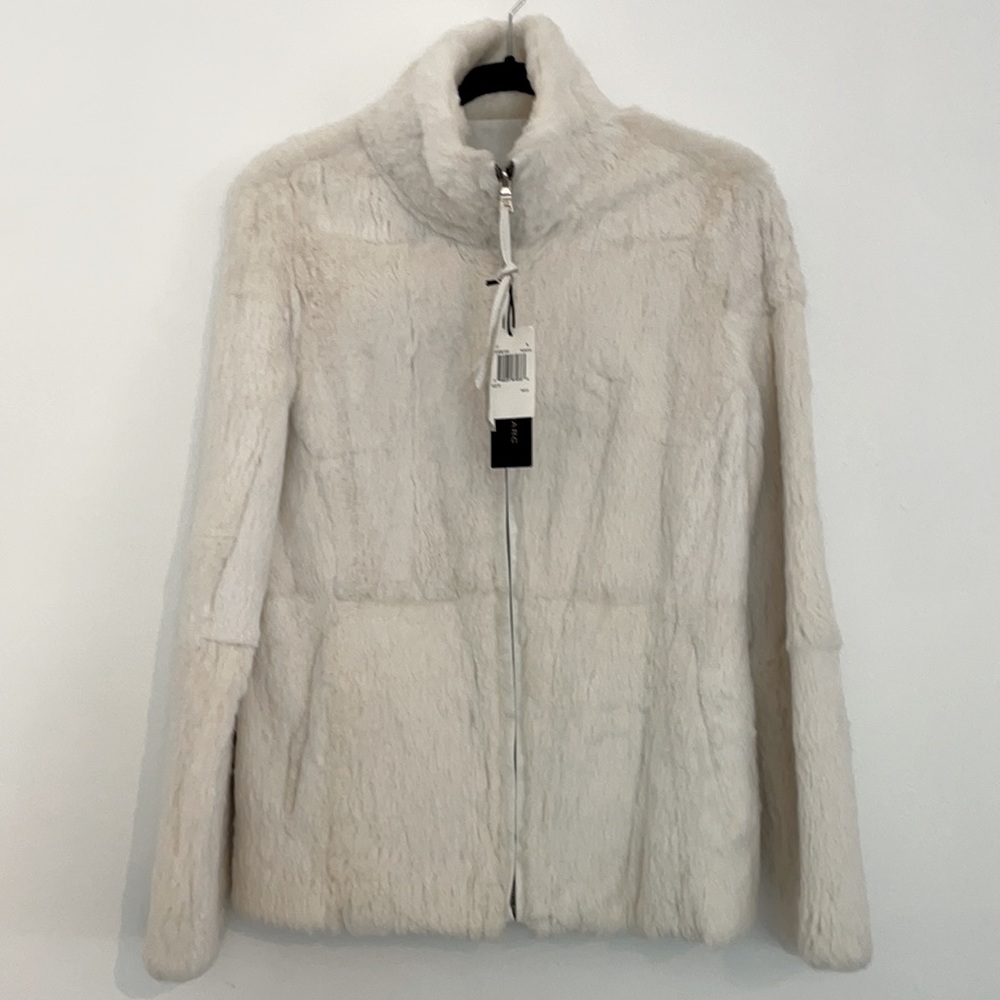 NWT ANDREW MARC Genuine Fur Jacket Coat, BRAND NEW, Women’s sz M